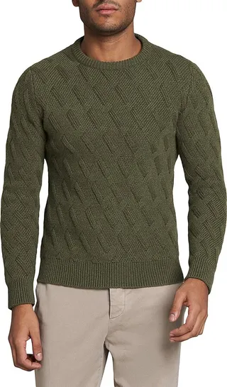 Diagonal Textured Cashmere Sweater
