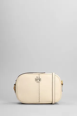 Shoulder Bag In Beige Leather