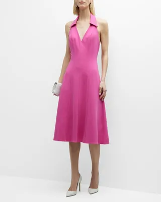 Lathan Sleeveless Halter Midi Dress