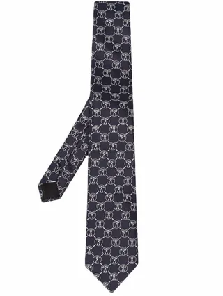 Monogram-Print Silk Tie