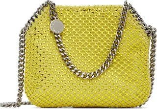 Stella McCartney Yellow Mini Falabella Crystal Mesh Bag