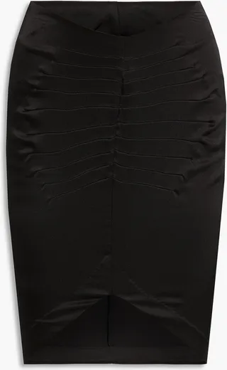 Caye asymmetric silk-blend mini skirt