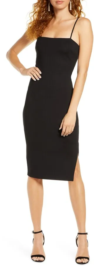 Paulina Square Neck Cocktail Sheath Dress