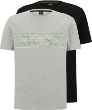 Two-pack of stretch-cotton T-shirts with dynamic logos