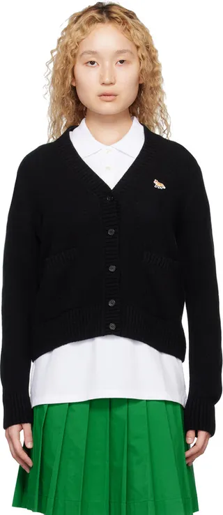 Maison Kitsuné Black Baby Fox Cardigan