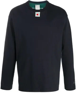 two-tone long-sleeved T-shirt