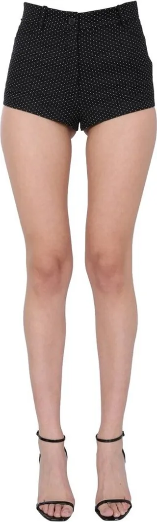 Saint Laurent Micro Polka-Dot Mini Shorts
