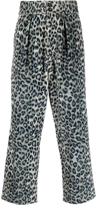 Leopard Print Straight Leg Trousers