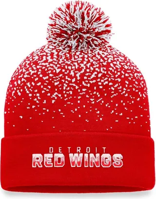 Men's Fanatics Branded Red Detroit Red Wings Iconic Gradient Cuffed Knit Hat with Pom
