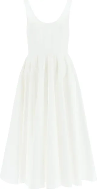 Alexander McQueen Sleeveless Ruched Midi Dress