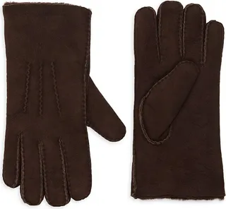 Shearling-Lined Suede Gloves