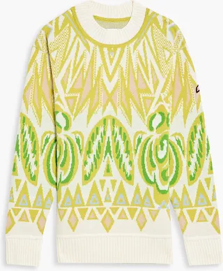 Jacquard-knit wool sweater