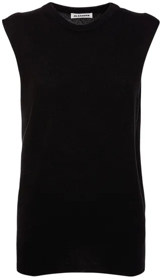 Cashmere knit boyfriend fit vest