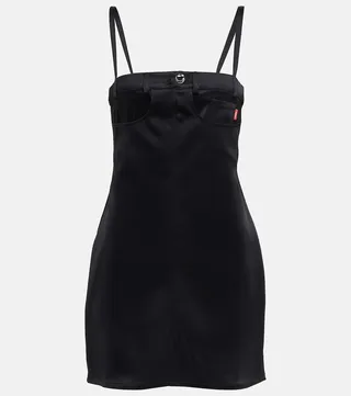 Bustier top satin crepe minidress