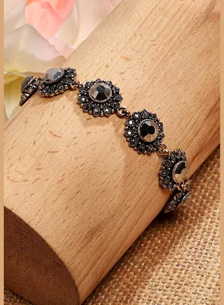 Gold Plated Designer Stone Party Wear Bracelet For Women
