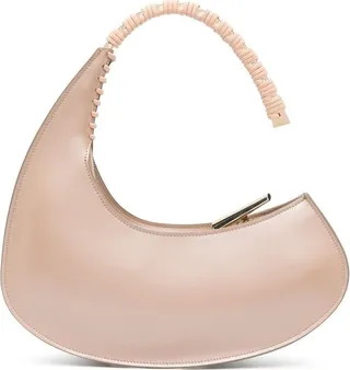 Curved Leather Tote Bag