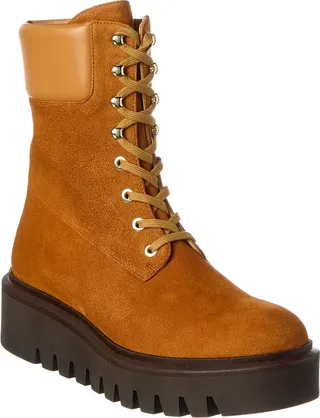 Stuart Weitzman Chalet Lug Suede & Leather Combat Boot
