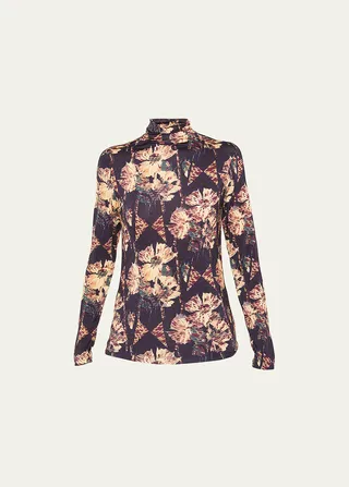 Aurelia Printed Turtleneck Top
