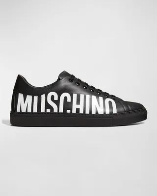 Men's Logo Leather Low-Top Sneakers