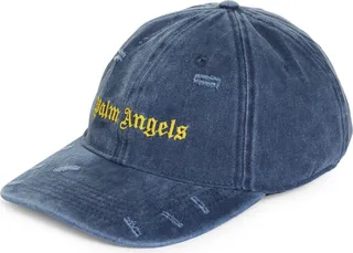 Distressed Embroidered Logo Baseball Cap