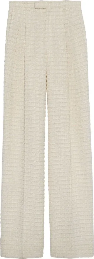 High-Waisted Tweed Trousers