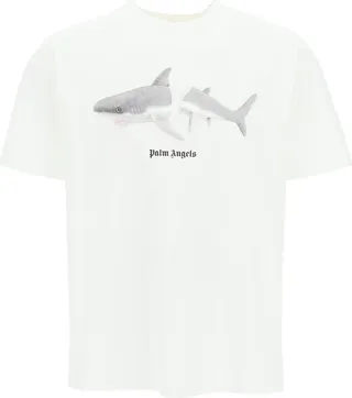 Palm Angels Shark Printed Crewneck T-Shirt