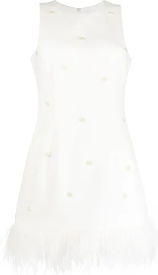 Aries feather-detail mini dress