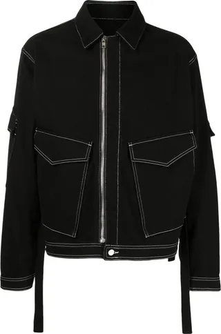 Cargo-Pocket Denim Jacket