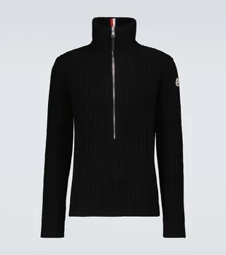 Knitted half-zipped sweater