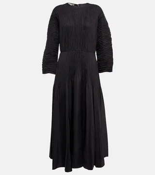 Pleated midi dress