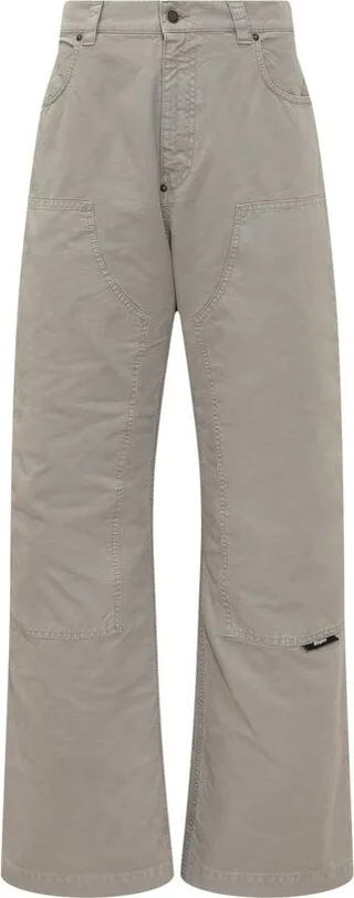 MSGM Logo Patch Wide Leg Trousers