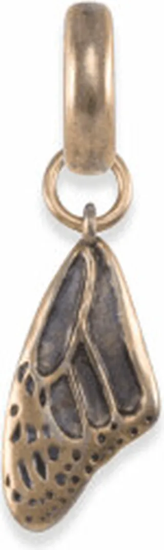 Breast Cancer Butterfly Wing Charm in Vintage Gold