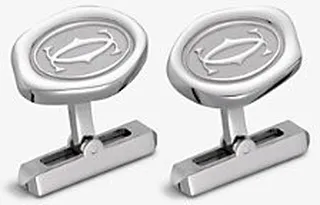 Mens Silver Wax Seal Palladium-plated Sterling-silver Cufflinks