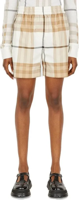 Burberry Checked Elasticated-Waist Shorts