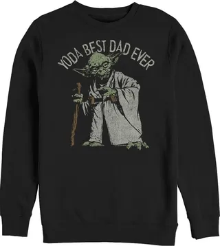 Men's Star Wars Yoda Best Dad Ever Sweatshirt - Black - 2X Large