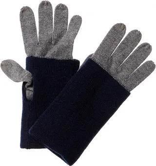 Forte Cashmere Reversible Colorblocked Gloves