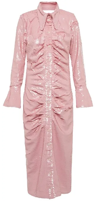 Sequined shirt dress