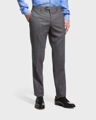 Men's Wool Straight Leg Trousers