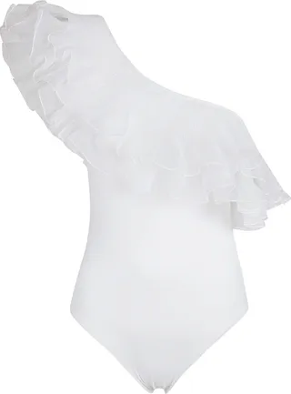 Ruffle One-sleeve Bodysuit