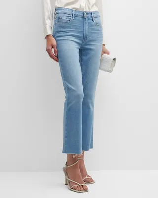 Colette Flared Crop Raw Hem Jeans