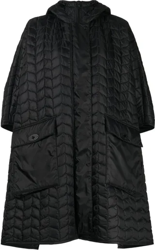 Quilted Hooded Cape Jacket