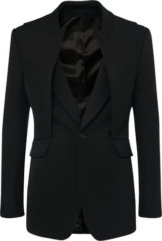 Barathea layered wool jacket