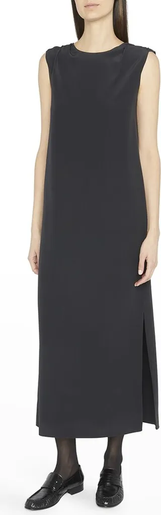 Larisa Open-Back Column Silk Dress