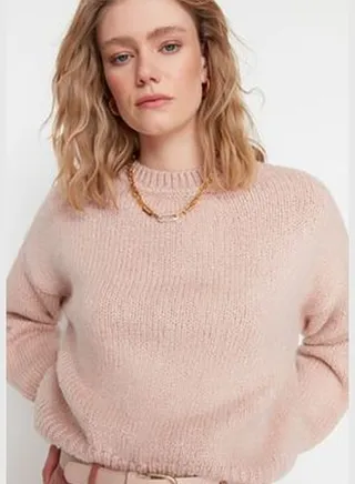 Powder Powder Wide fit Soft Textured Basic Knitwear Sweater TWOAW23KZ00185