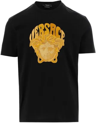 Versace Logo Printed Crewneck T-Shirt