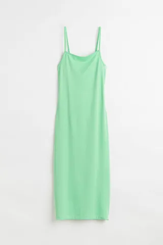 Open-backed ribbed jersey dress