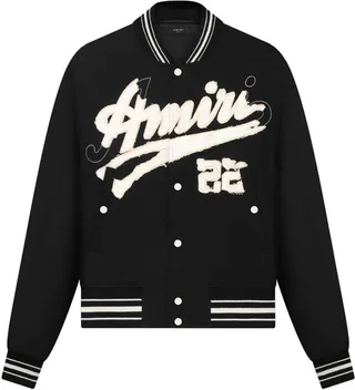 Shrunken logo-patch bomber jacket