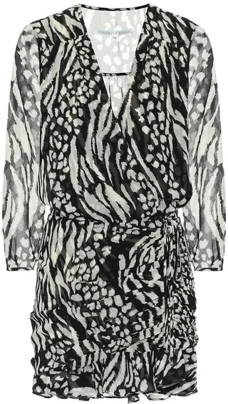 Kiran animal-print silk minidress