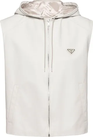 Zip-Up Hooded Leather Vest
