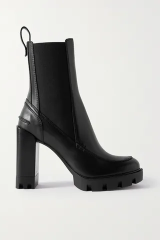 Christian Louboutin - Glory 100 Leather Platform Ankle Boots - Black